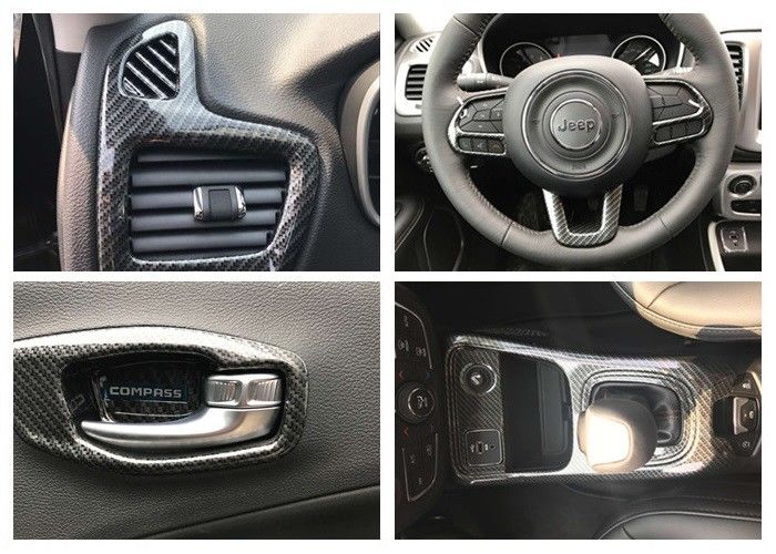 Jeep Compass 2017 Carbon Fiber Style Air Outlet Moulding , Steering Wheel Garnish Etc.