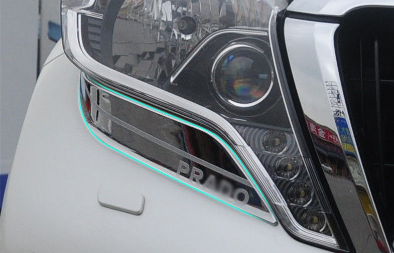 Professional Chrome Headlight Bezels / Car Headlight Covers For Toyota Prado FJ150 2014