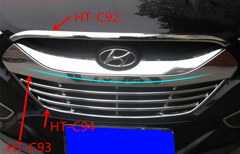 Hyundai IX35 2009 Auto Body Trim Parts , Chrome Bonnet Trim Strip / Grille Trim